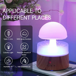 Relax Cloud Rain Diffuser Humidifier Raindrop Aromatherapy Machine Colorful Lamp